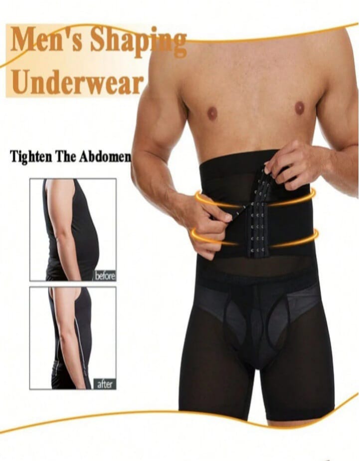 Men's High Waist Mesh Patchwork Shapewear